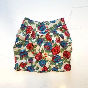 A Is For Audrey | 90s Y2K Floral Mini Skirt – Made in USA, Paper Label – Size S